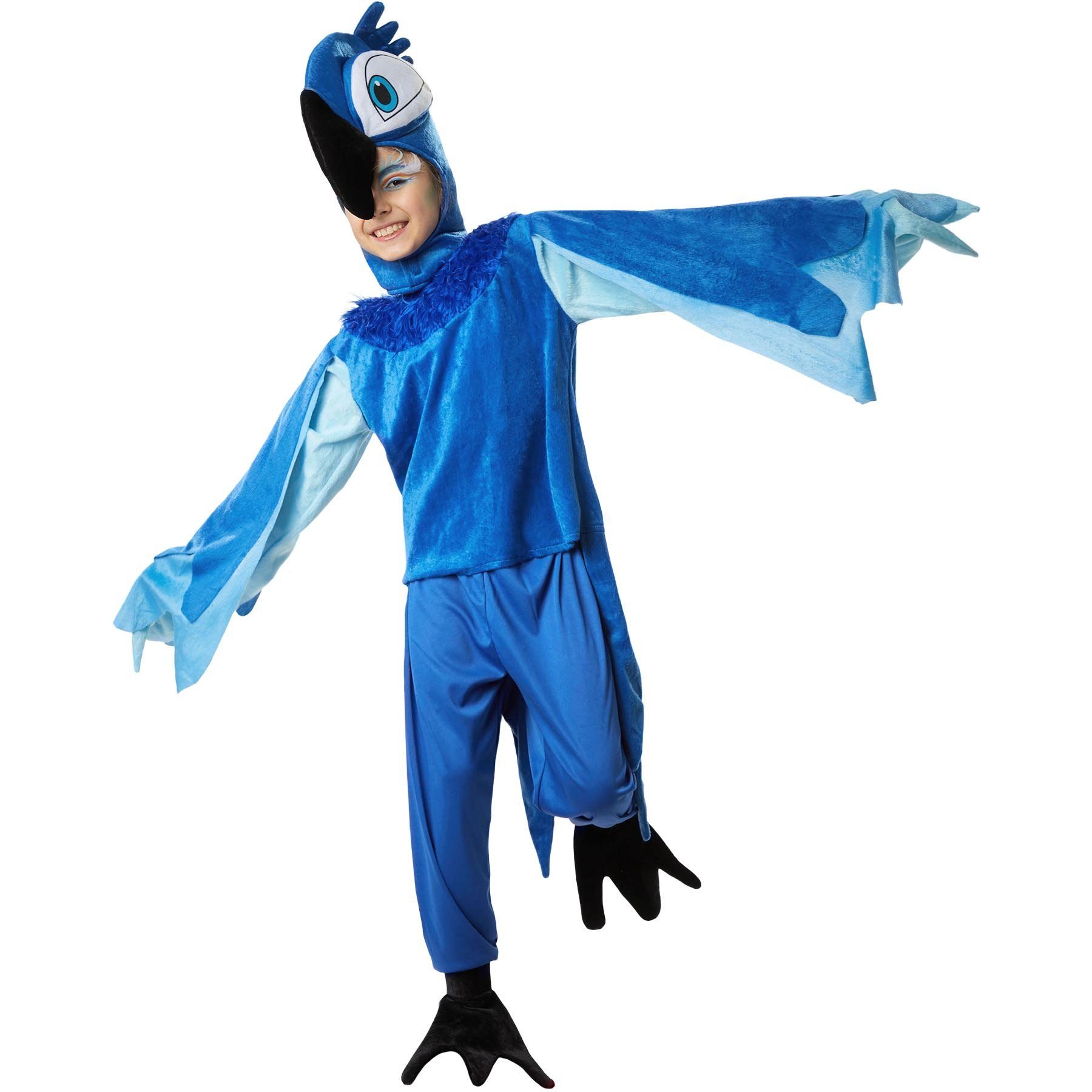 dressforfun Kostüm Kinderkostüm Putziger Blauara, In Blau gehaltenes Papageienkostüm