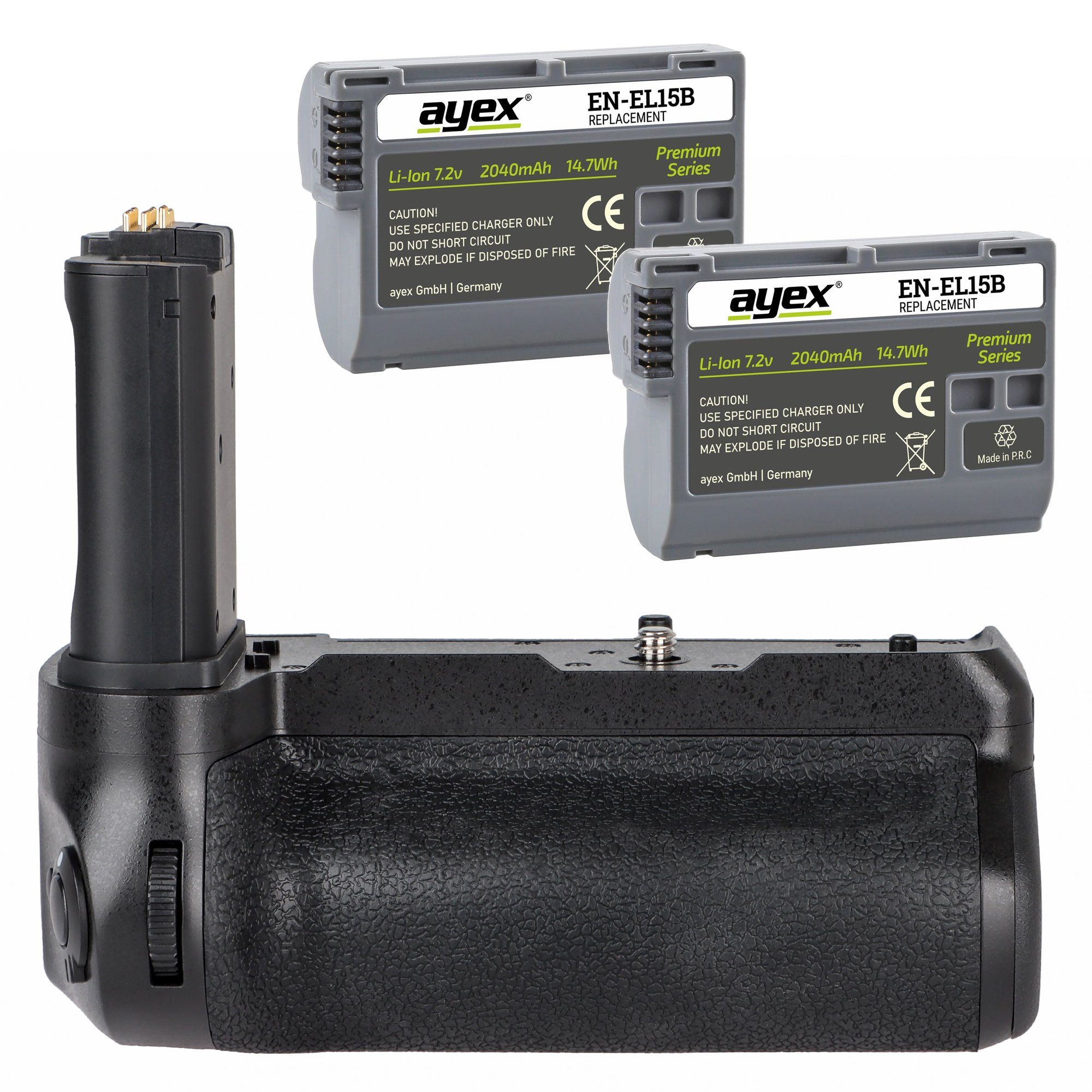 ayex Batteriegriff für Nikon Z6II Z7II wie MB-N11 inkl. 2x ayex EN-EL15B Akkus