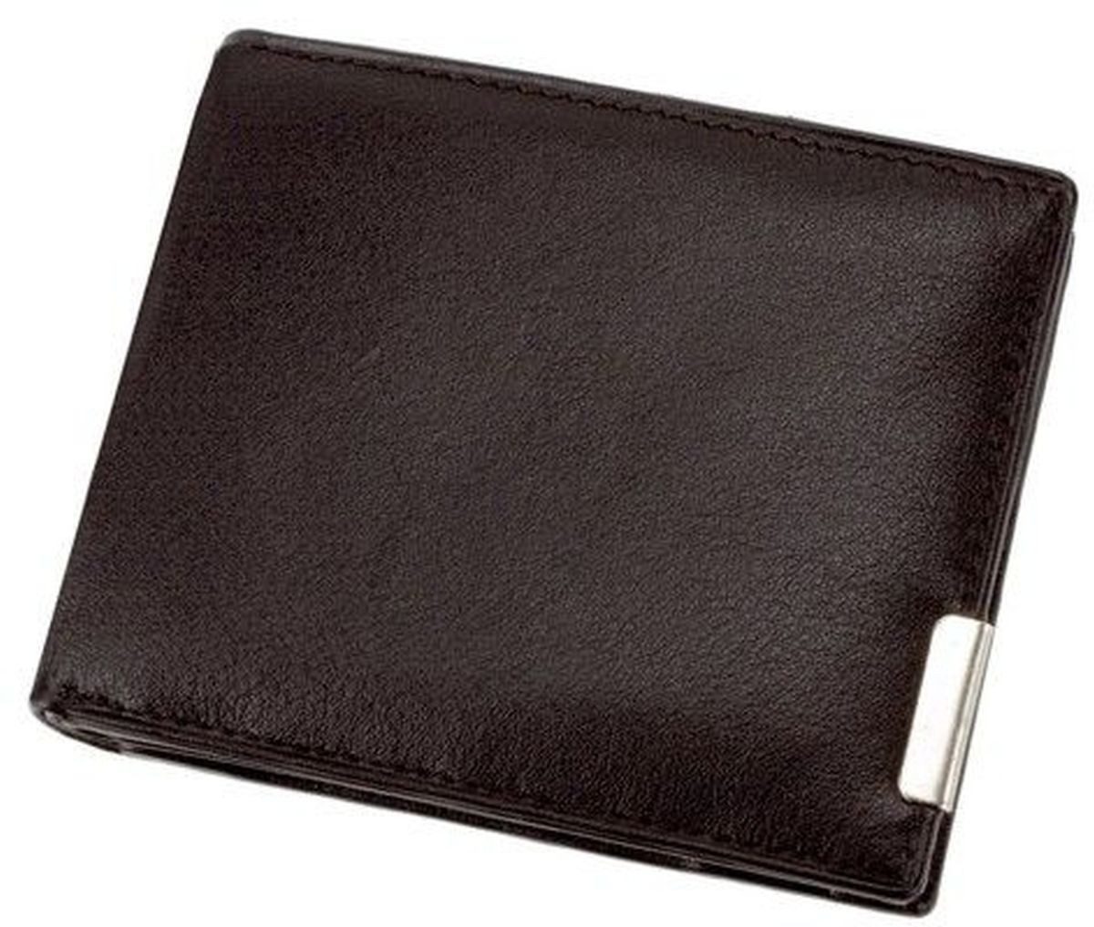 Alassio® Gürteltasche Geldbörse mit Metallemblem Querformat 10x8cm Leder schwarz