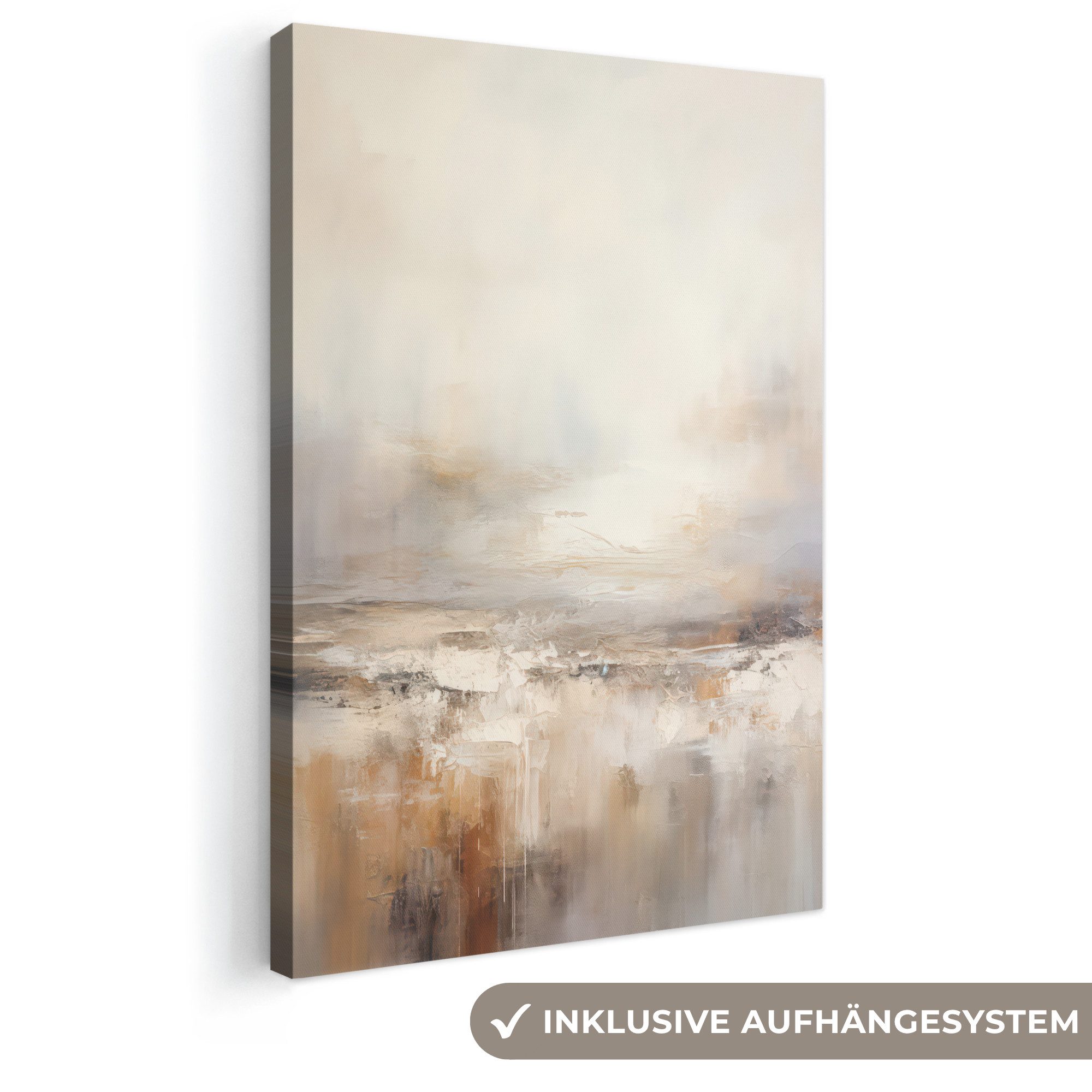 OneMillionCanvasses® Leinwandbild Kunst - Industriell - Grau - Braun - Abstrakt, Fotodruck (1 St), Schlafzimmer Deko Aesthetic, Bilder über Bett, 20x30 cm