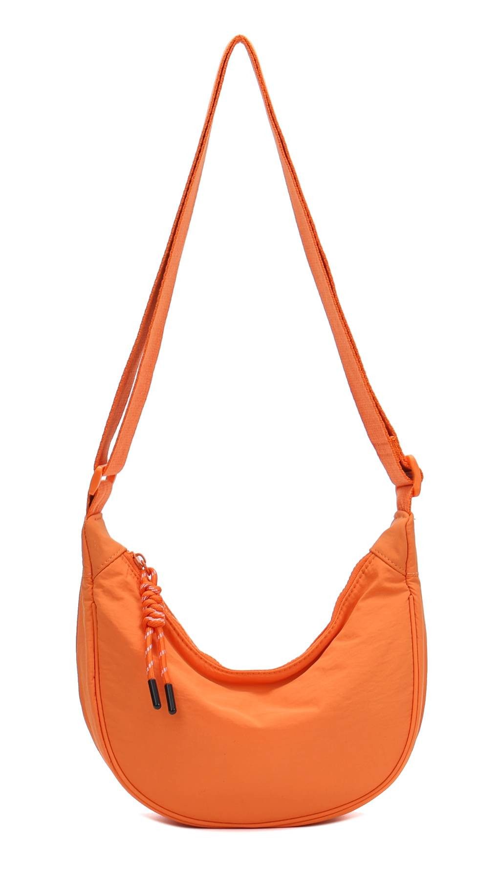 ITALYSHOP24 Schultertasche Damen Tasche Runde Brusttasche MOON Bag CrossBody Crossover Nylon, Umhängetasche Hüfttasche Slingntasche Reise sportlich-modernen Look