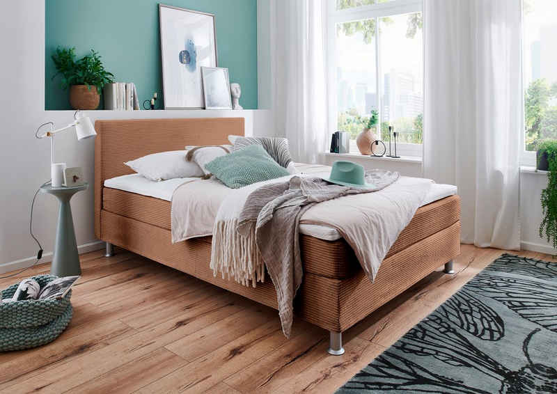 ATLANTIC home collection Boxbett Edison, inkl. Bonnellfederkern-Matratze und Topper