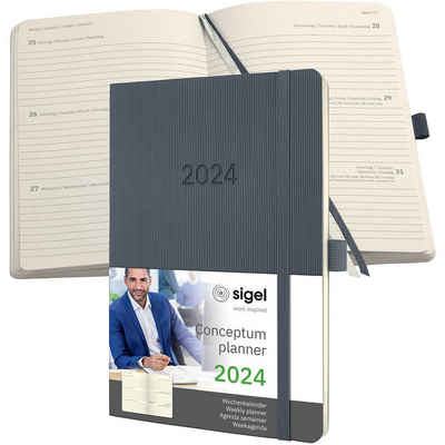 Sigel Buchkalender 1 Buchkalender 2024 Conceptum ca. A5 - grau