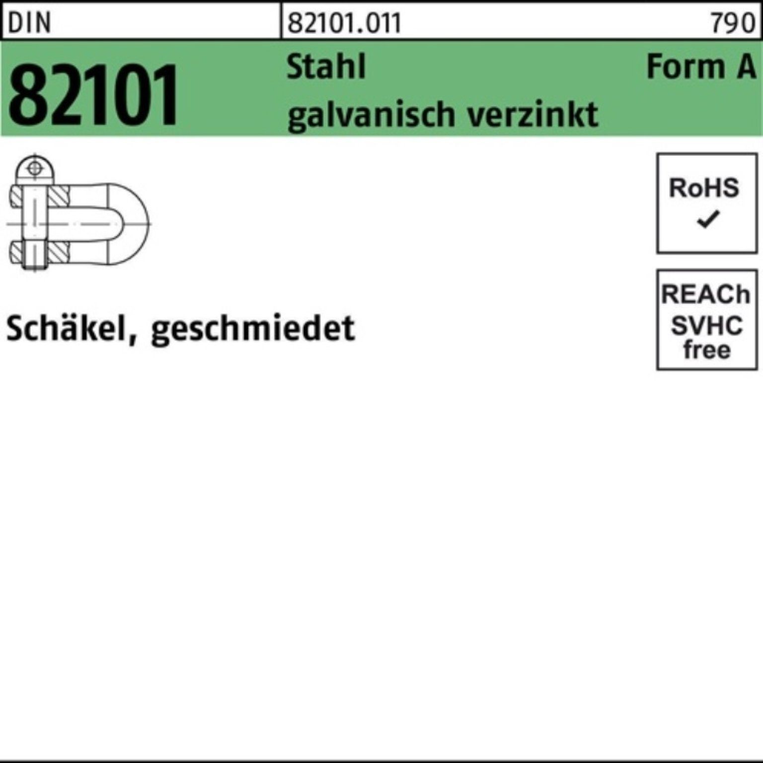 Reyher Schäkel 100er Pack Schäkel DIN 82101 A 0,25 Stahl galv.verz. 50 Stück DIN 82