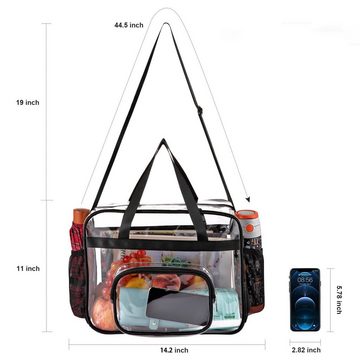 FIDDY Cityrucksack Klare Tasche, transparente Sporttasche, klare Reisetasche für Männer und Frauen, Fitness-Tasche, durchsichtig
