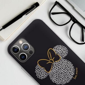 DeinDesign Handyhülle Minnie Mouse Disney Muster Minnie Black and White, Apple iPhone 12 Pro Silikon Hülle Bumper Case Handy Schutzhülle