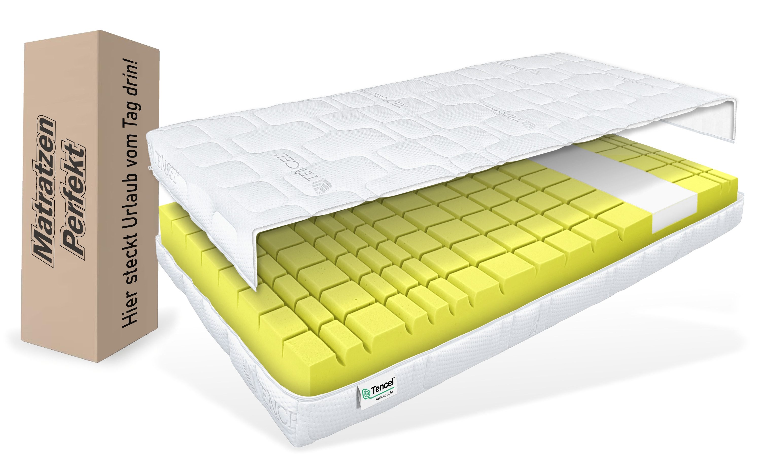 Kaltschaummatratze Matratze 9 ZONEN mit Visco-Schulterzone Matratze 90x200 140x200 SALE, Matratzen Perfekt, 24 cm hoch, hohes Raumgewicht und Visco - Schulterzone