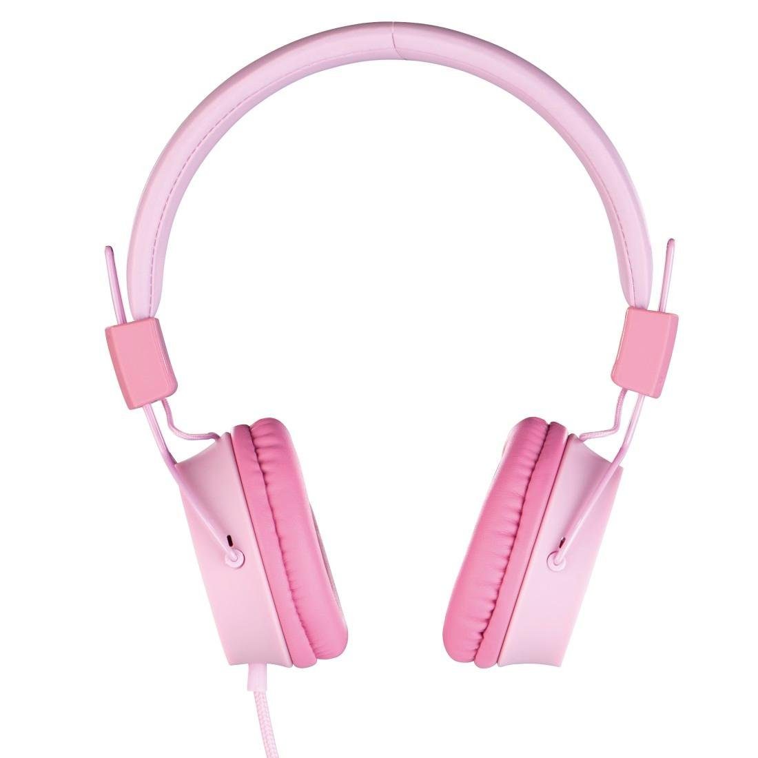 Thomson Kinderkopfhörer mit Kabel On-Ear, Lautstärkebegrenzung auf 85dB leicht On-Ear-Kopfhörer (größenverstellbar zusammenfaltbar, weiterer Kopfhöreranschluss möglich) pink