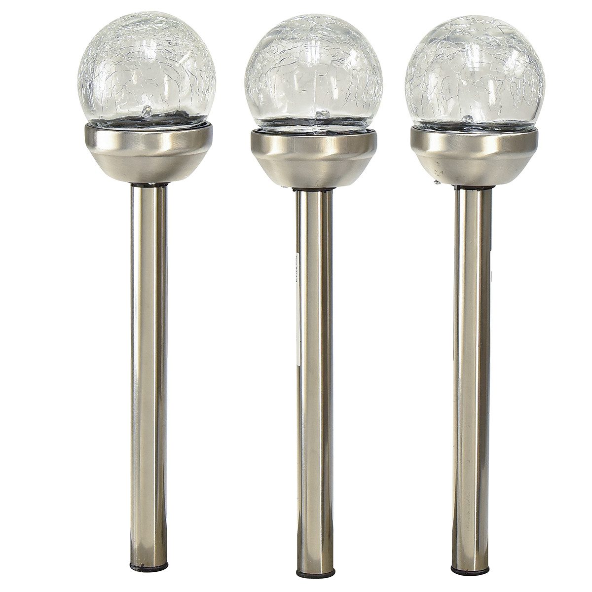 Kaemingk Windlicht Solarbetriebene LED-Gartenleuchten mit Edelstahlstab für, 6 Stück