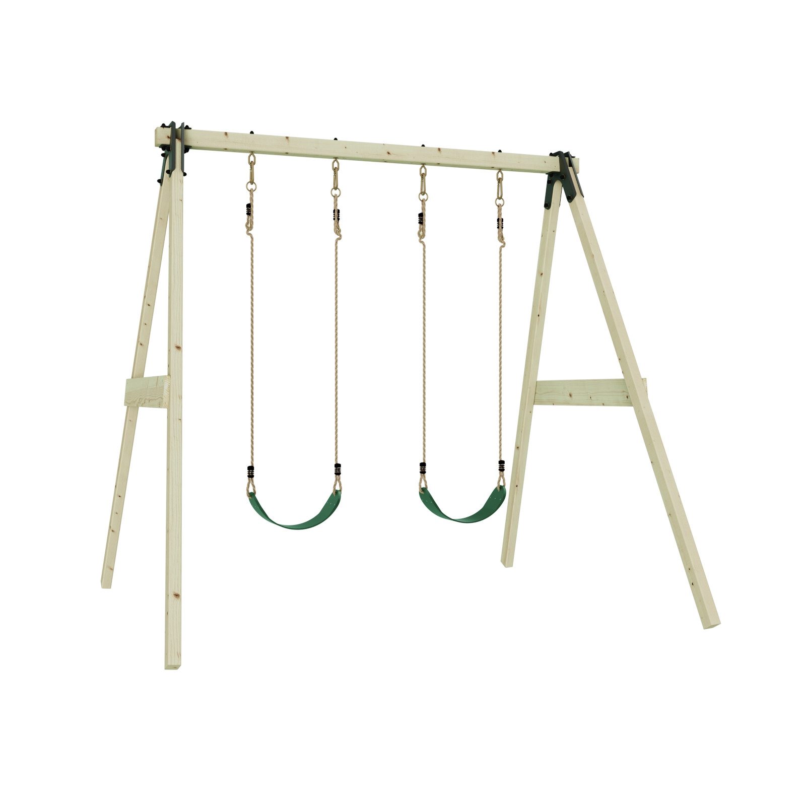 OutdoorToys Schaukelkombination Schaukel Tulpe aus Holz in Dunkelgrün, aus Holz in Dunkelgrün