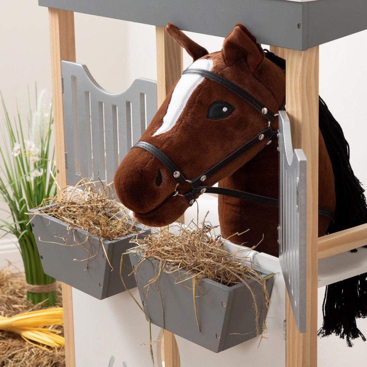 ELLA & PIET® Steckenpferd Großes Hobby Horse DONNA mit Tasche (Braun)