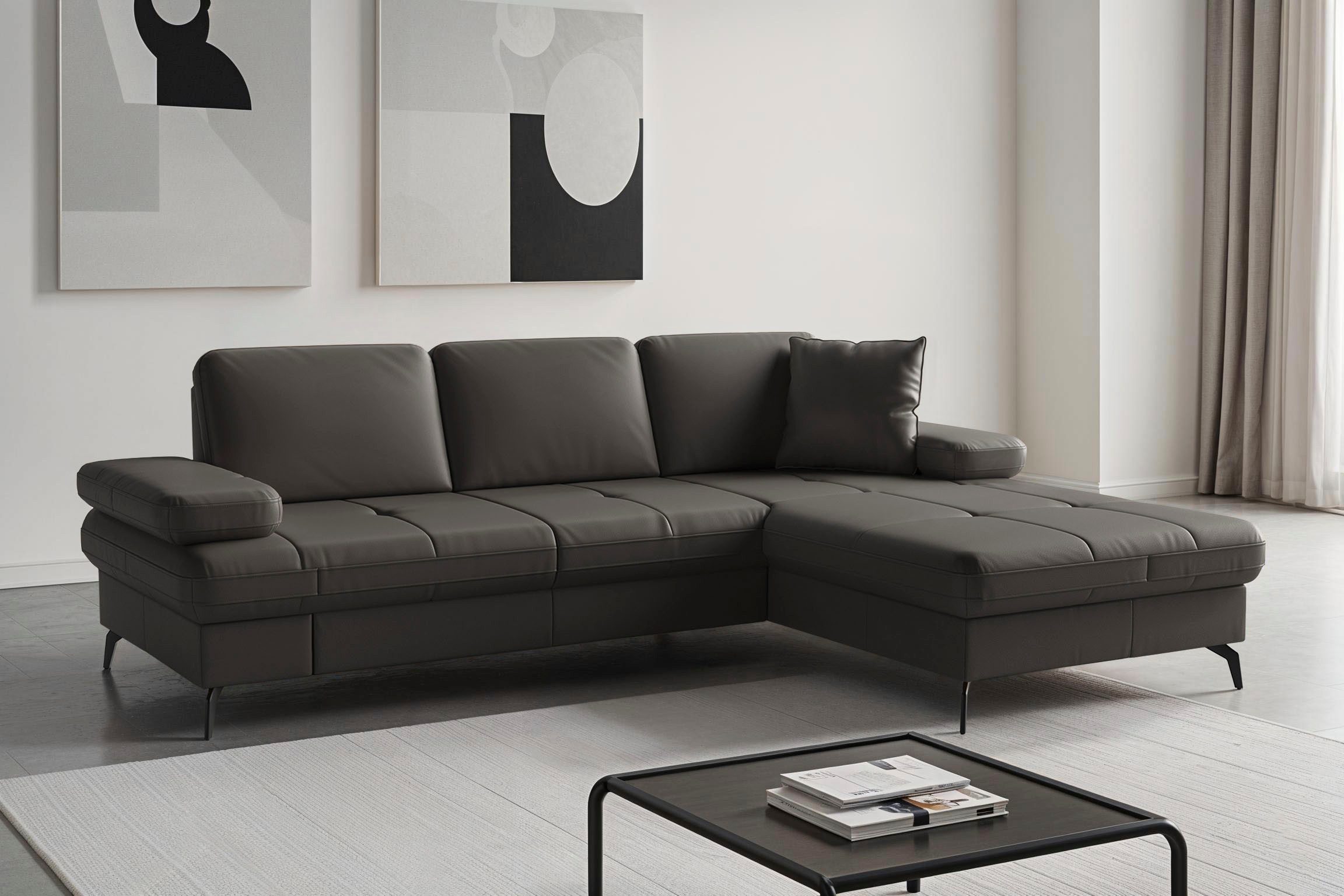 sit&more Ecksofa Morris Jubi, Recamiere, Breite 247 cm, mit Armteilfunktion, wahlweise mit Schlaffunktion
