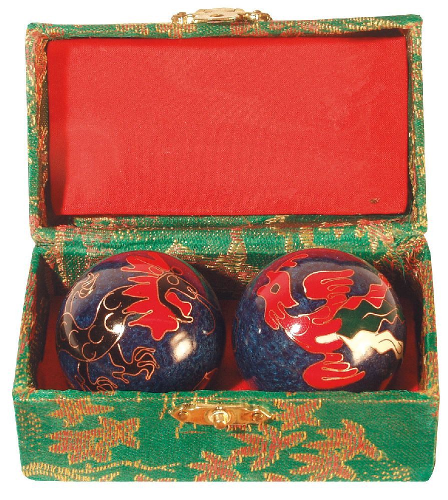 Saraswati Massageball Qi Gong Kugel Drache blau 40mm
