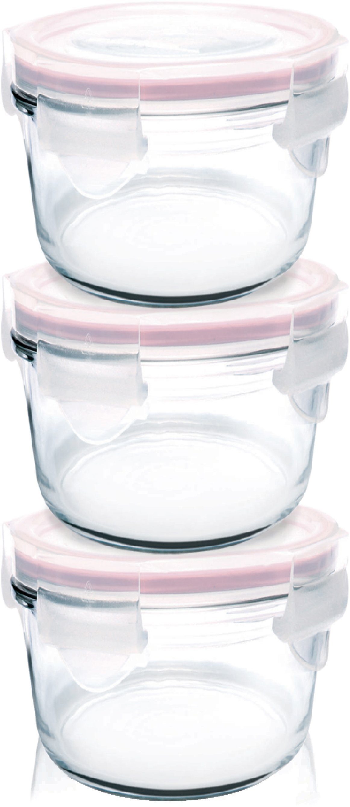 Glasslock Frischhaltedose Baby Meal, Glas, Kunststoff, (3-tlg), rund, á 160ml