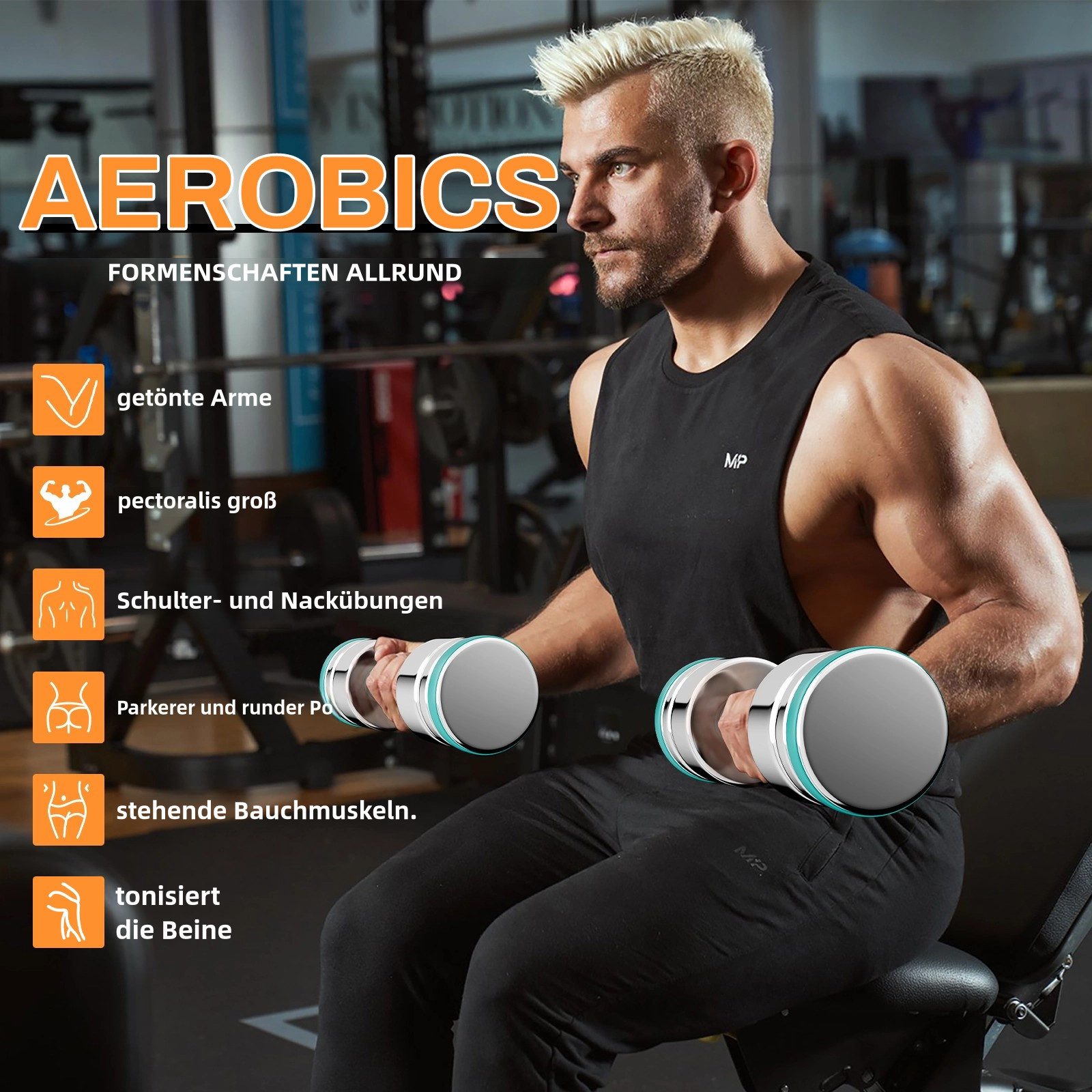 TLGREEN Hantel-Set Stahl Kurzhanteln, (Hantel 2er Set Ultrakompakte Einstellbare Hanteln, mit Schaumstoff-Griff - Fitness Hanteln für Zuhause) – Bild 5 von 5
