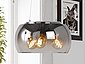 FISCHER & HONSEL LED Pendelleuchte, 3 flammig Kugel Lampen-Schirm Rauch-Glas rund, moderne Vintage Esstisch-Lampe dimmbar, Kugel-Pendel für über Kücheninsel Couchtisch Wohnzimmer, Bild 4