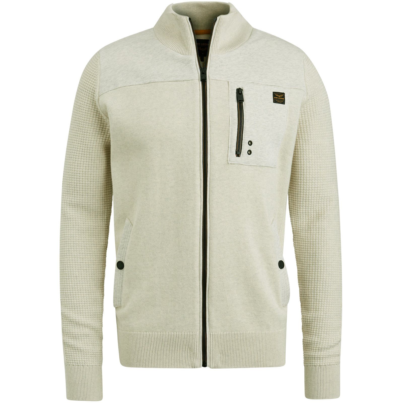 PME LEGEND Sweatjacke Zip jacket white bone combination sweat knit