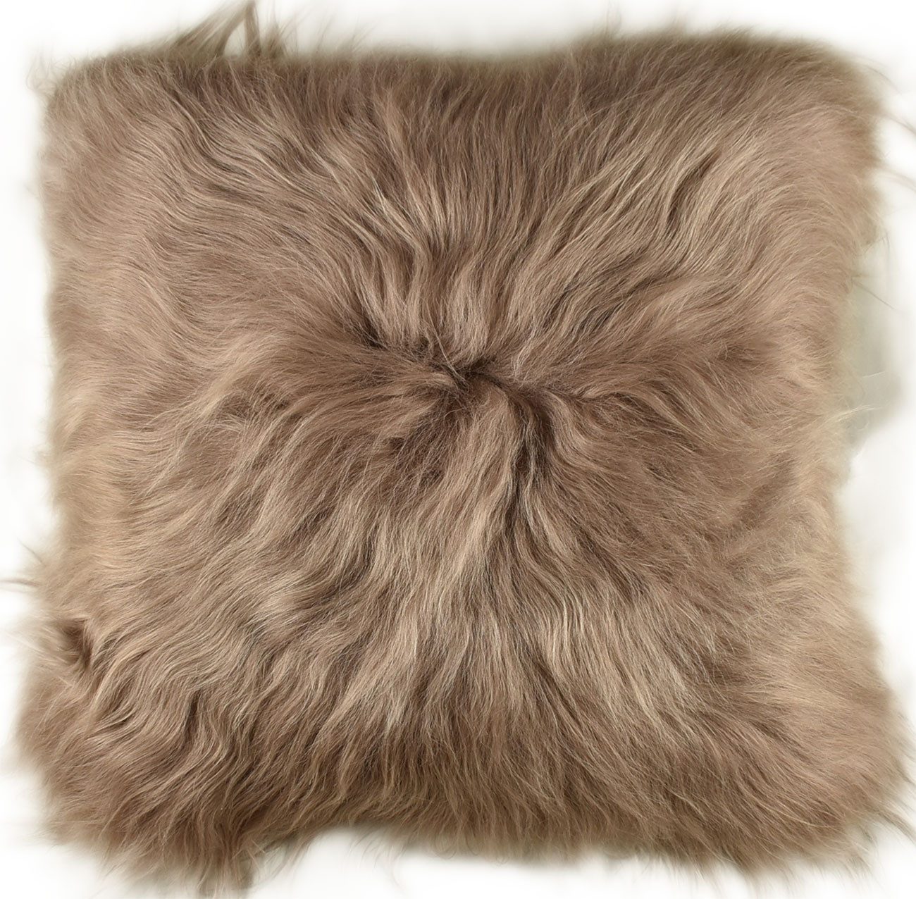 KUHFELL online & NOMAD Fellkissen Echtes Lammfell Kissen Taupe Kissenbezug günstig online kaufen