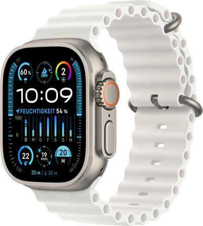Apple Watch Ultra 2 GPS 49 mm + Cellular Titanium One-Size Smartwatch (4,9 cm/1,92 Zoll, Watch OS 10), Ocean Band