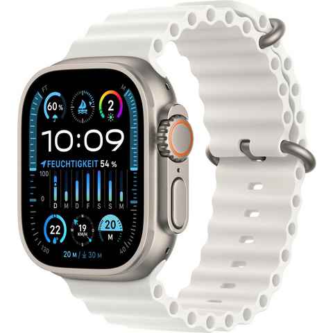 Apple Watch Ultra 2 GPS 49 mm + Cellular Titanium One-Size Smartwatch (4,9 cm/1,92 Zoll, Watch OS 10), Ocean Band