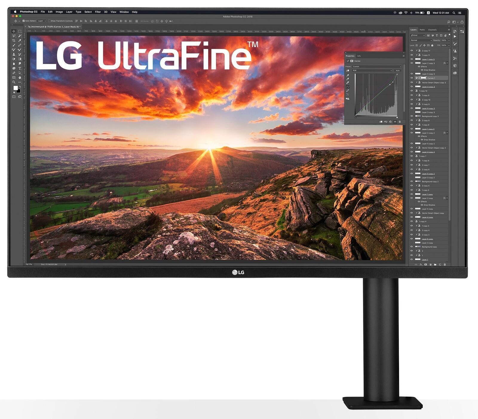 LG LG UltraFine Ergo Monitor 32UN880P-B TFT-Monitor (3.840 x 2.160 Pixel (16:9), 5 ms Reaktionszeit, 60 Hz, AH-IPS Panel)