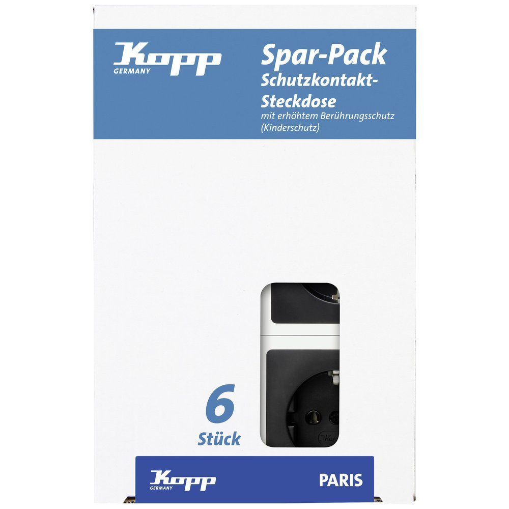 Kopp Steckdosen (matt) 920750014 Paris Einsatz Steckdose Schwarz Kopp Hygrostat