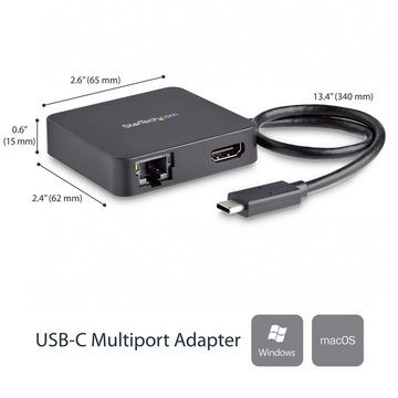 Startech.com Laptop-Dockingstation STARTECH.COM USB-C Multiport Adapter - USB Typ C auf 4K HDMI / USB 3.0