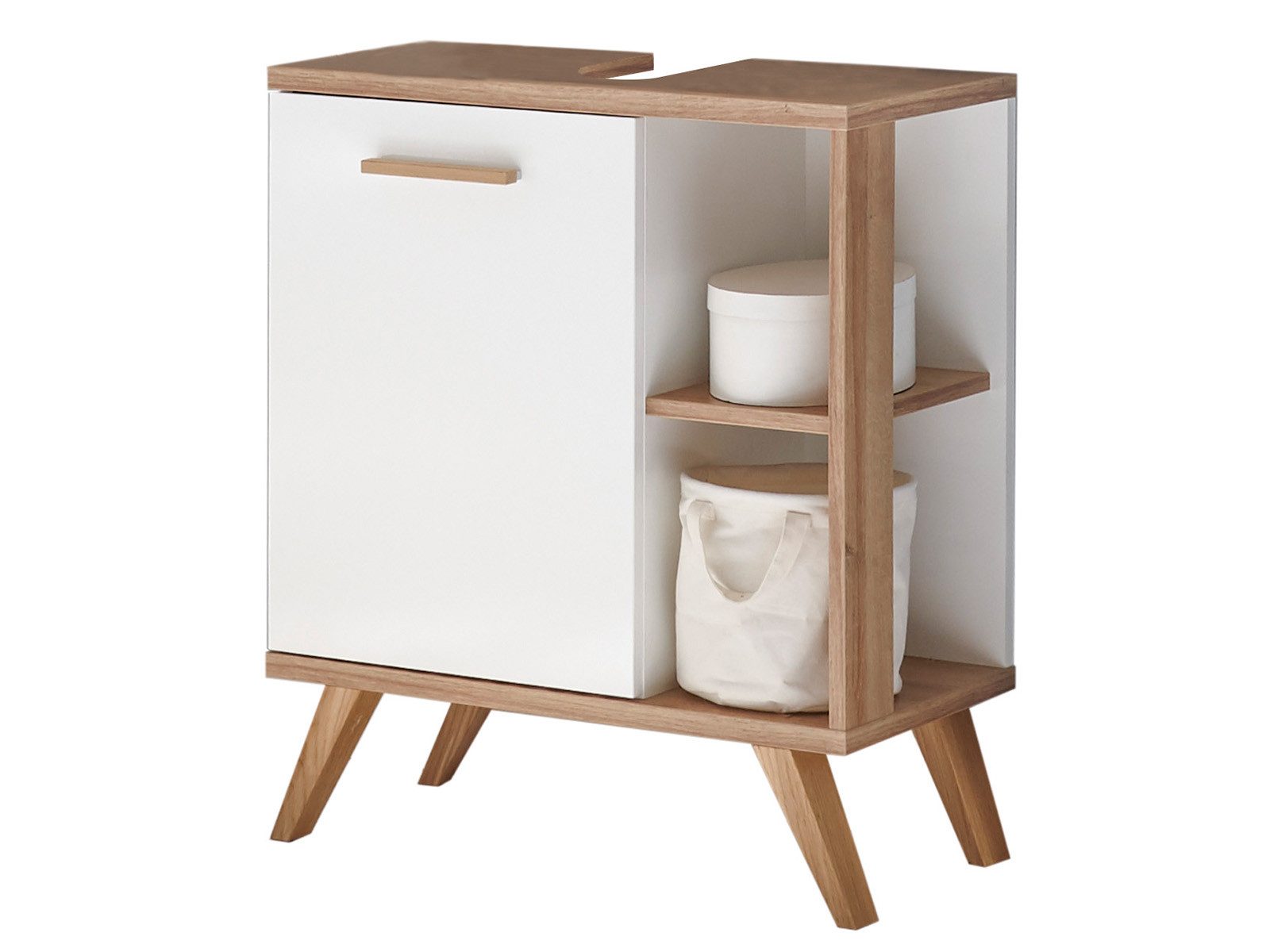 möbelando Waschbeckenunterschrank Jenn 60,5 x 65 x 33 cm (B/H/T)