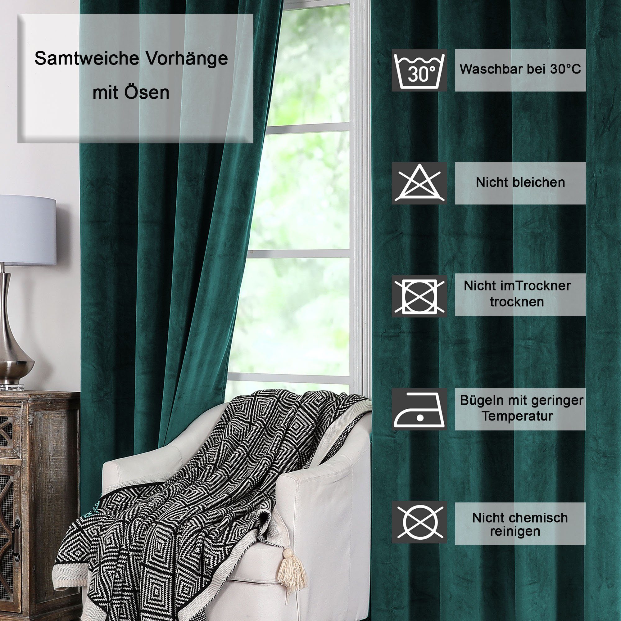 Haus und Deko Gardine Verdunkelungsvorhang Samt günstig online kaufen