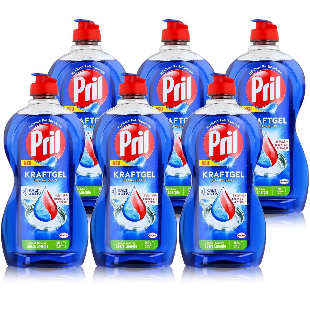 450ml Geschirrspülmittel Pa PRIL - Ultra (6er Kraftgel Fettlösekraft Plus Hohe Pril Spülmittel