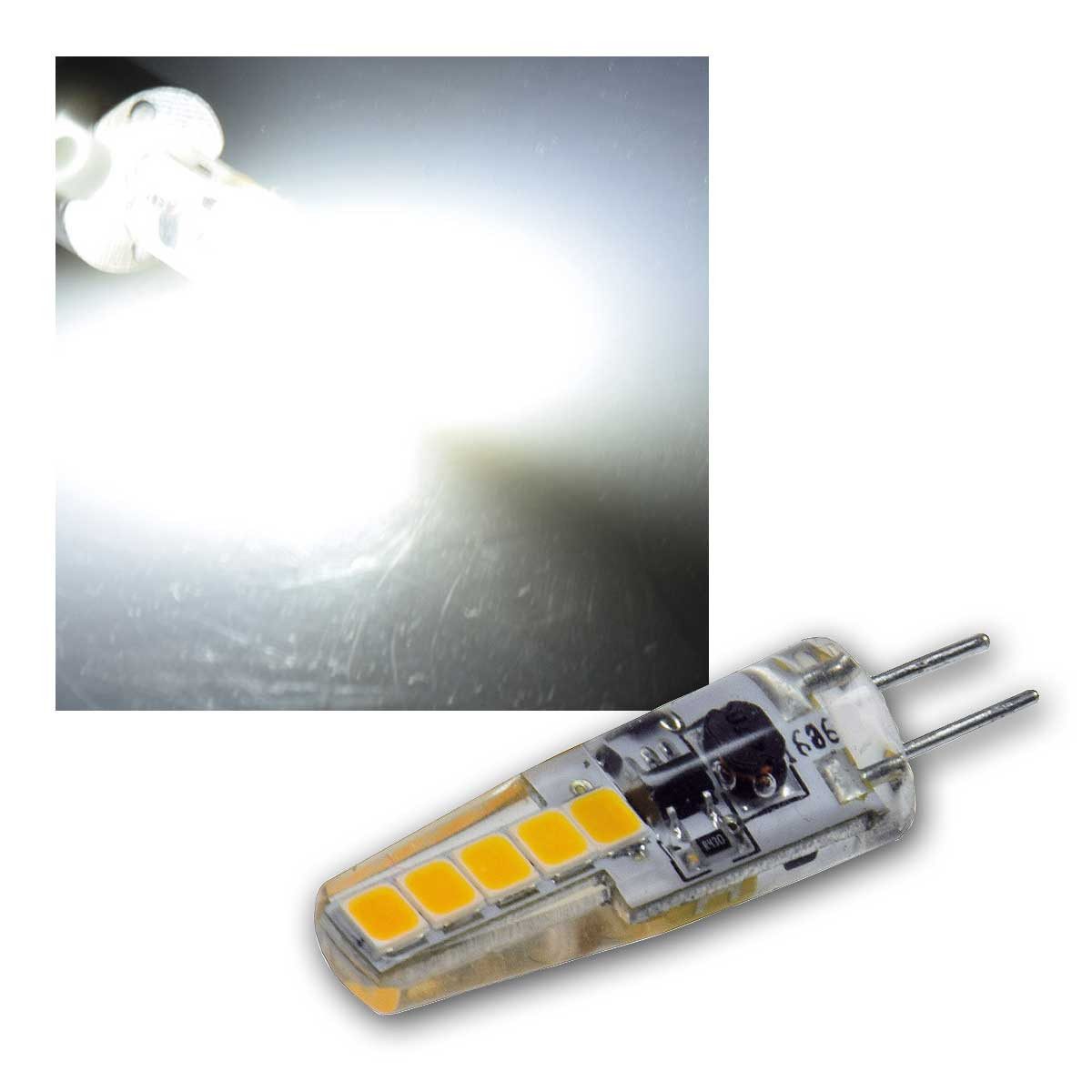 ChiliTec LED-Leuchtmittel G4 LED Birne Silikon neutralweiß 200lm 12V/2W 300°, daylight/tageslichtweiß