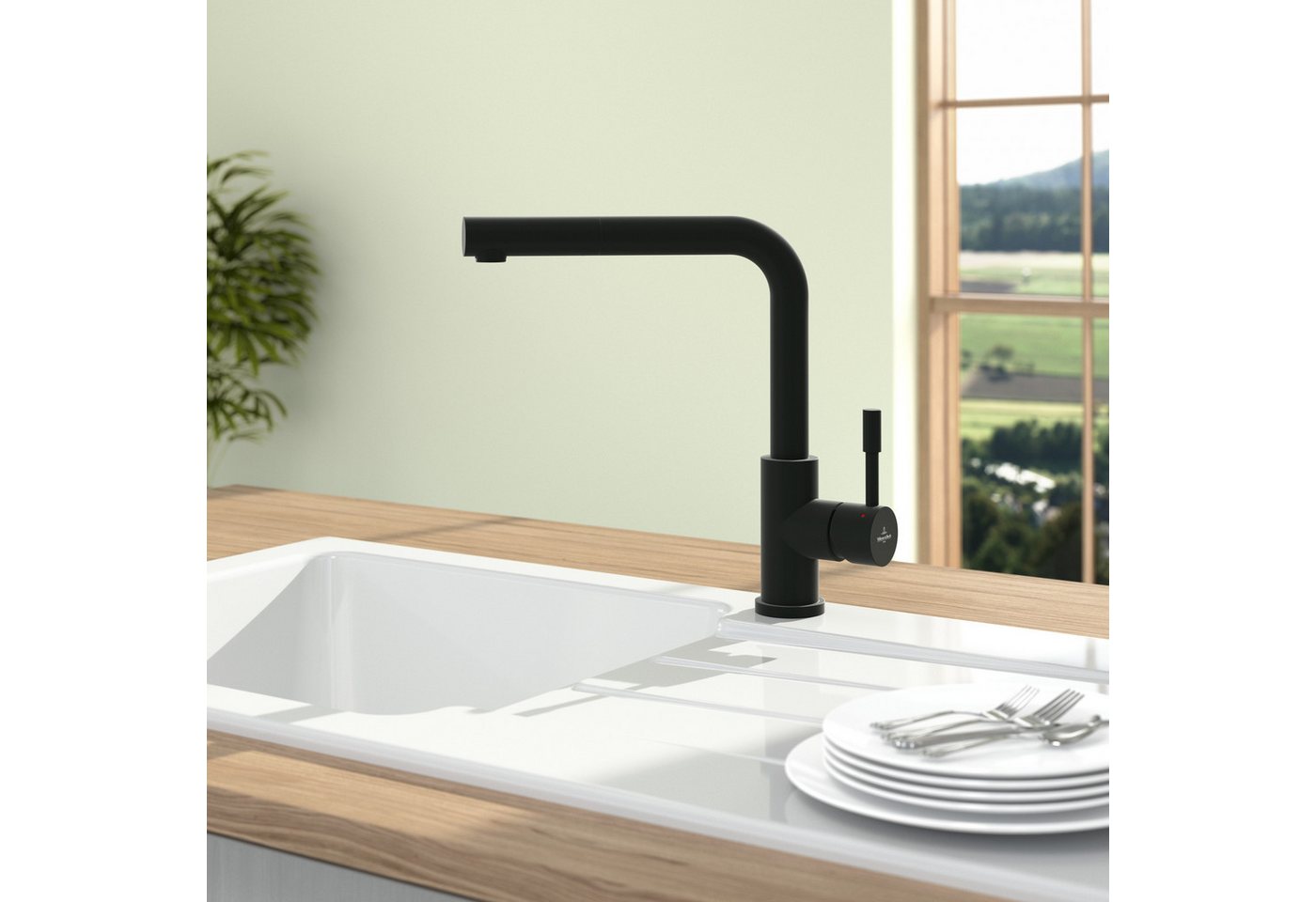 Thumbnail - Villeroy & Boch Küchenarmatur Armatur Steel Shower 96970106 Edelstahl Matt Black Hochdruck