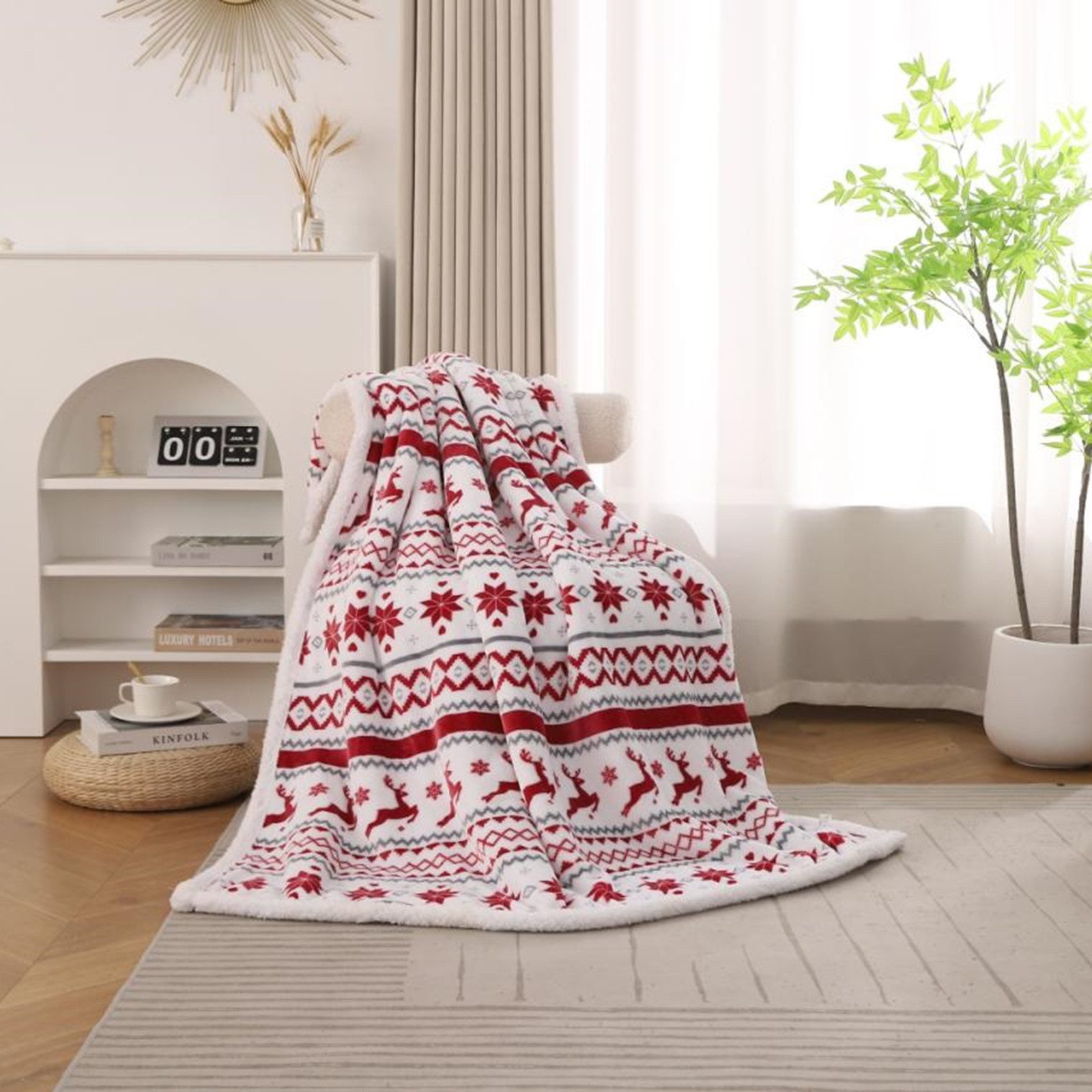 Wohndecke Weihnachten Decke,Kuscheldecke,Weihnachtsdecke Wohndecke, BTTO, Superweicher Flanell,für Wohnzimmer Geschenk Couch Sofa