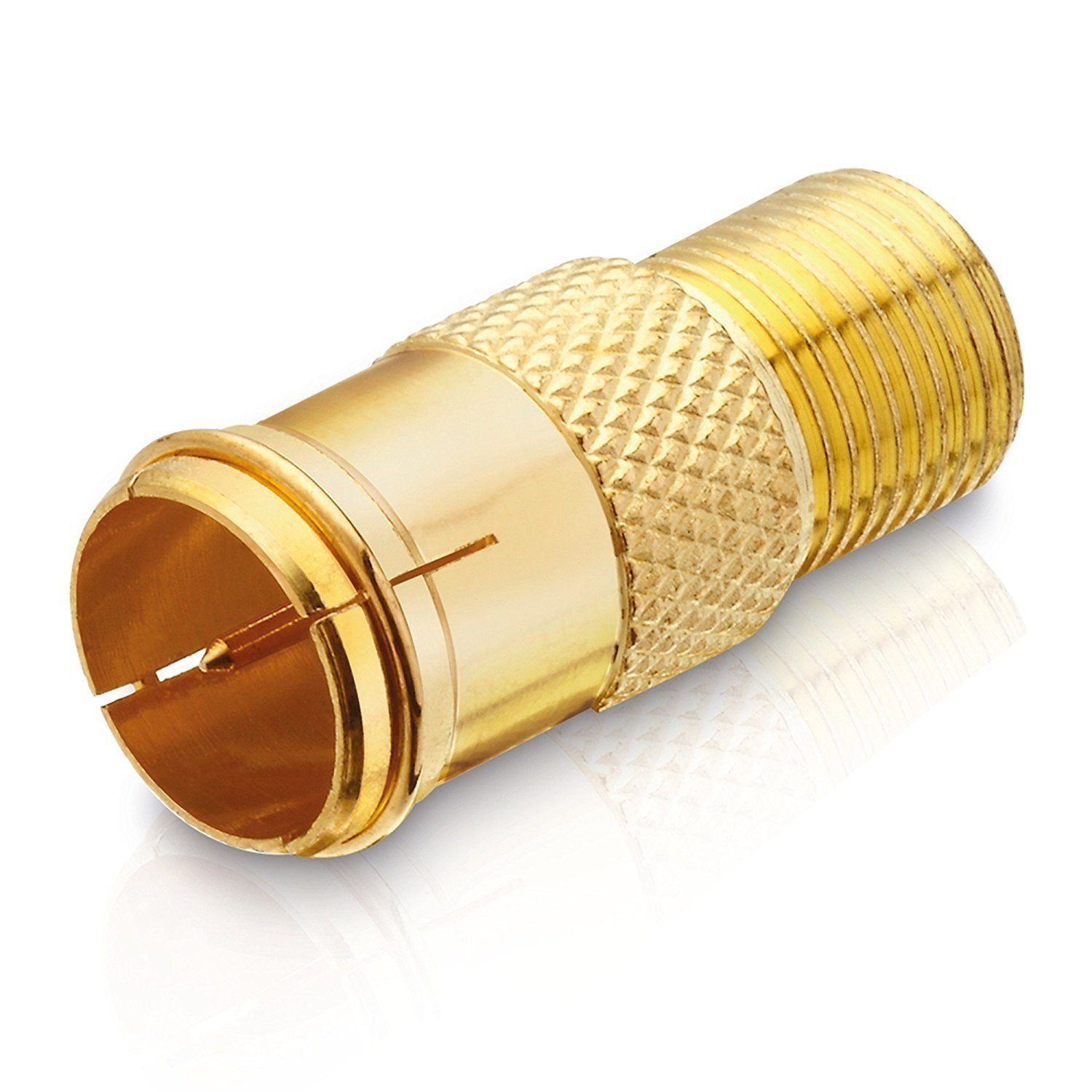 vergoldet SAT-Kabel Adapter Stück) F-Quick-Stecker auf mit F-Buchse conecto (2 gold