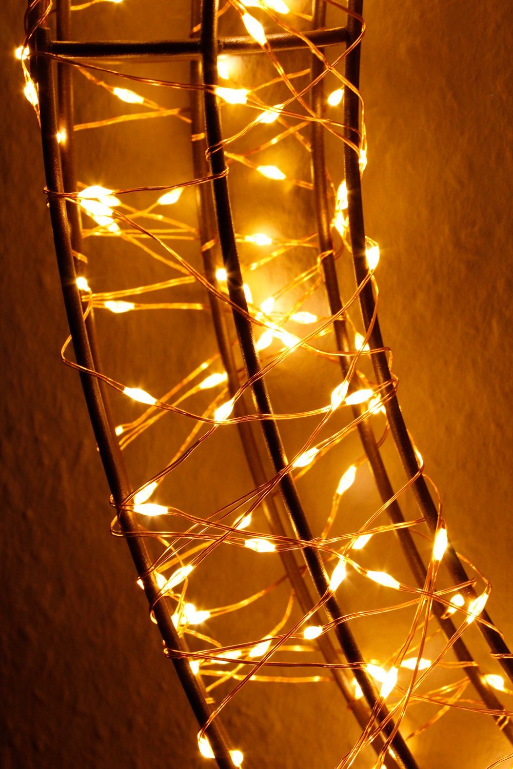 Weihnachtsbeleuchtung, LED und Leuchtkranz Türkranz bernstein, fest bernsteinfarben Kranz Weihnachtsdekoration LED Arnusa integriert, EIN Dekolicht AUS,