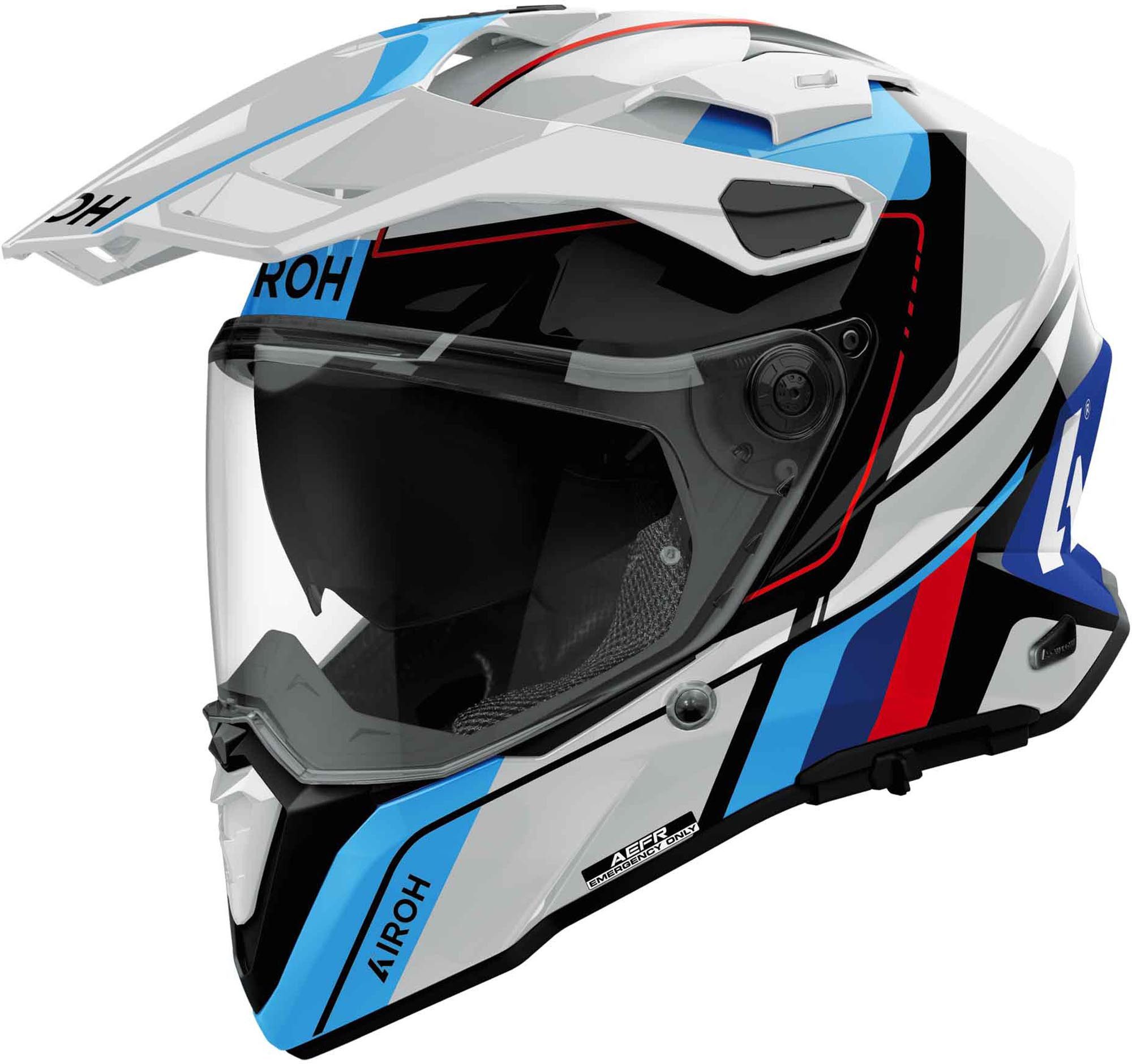Airoh Motocrosshelm Commander 2 Skip Motocross Helm, vorbereitet für Kommunikationssystem,Notfallsystem-Polsterung (EQ