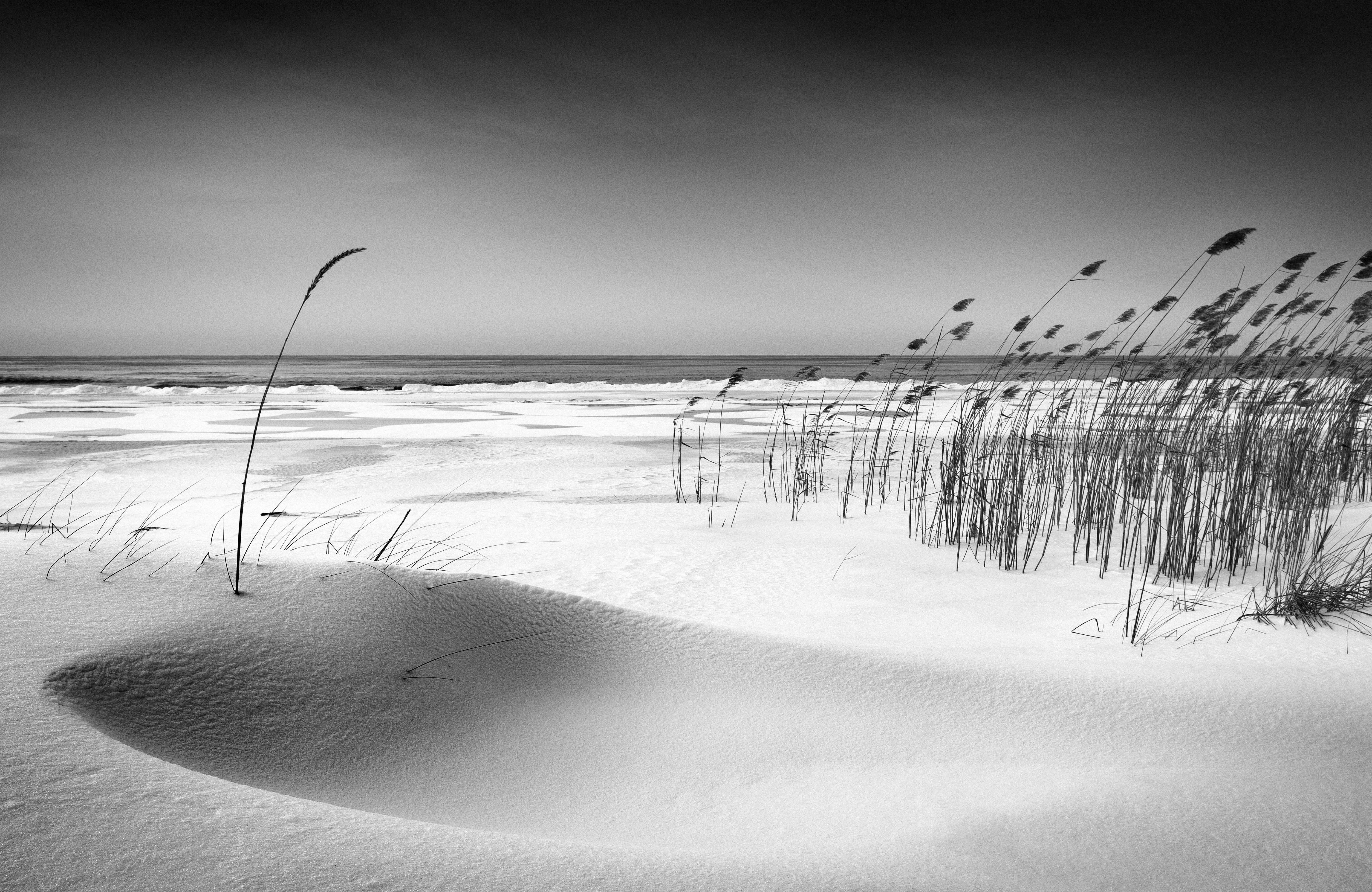 Papermoon Fototapete VLIES-Tapete Premium Düne Sand Meer Schwarz Weiß Beach Natur, Kleister KOSTENLOS, reduziert, 3D-Effekt, restlos trocken abziehbar, (komplett Set inkl. Tapetenkleister, 8187), Wandtapete Bild Dekoration Wand-Dekor Motiv Tapete Poster