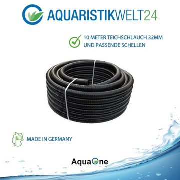 Aquaone Teichfilter AquaOne Teich Filteranlage Set Nr.21 CPF 10000 Druckfilter 20W Eco Teichpumpe Teichgröße bis 12000l Teichschlauch Bachlauf UV Lampe