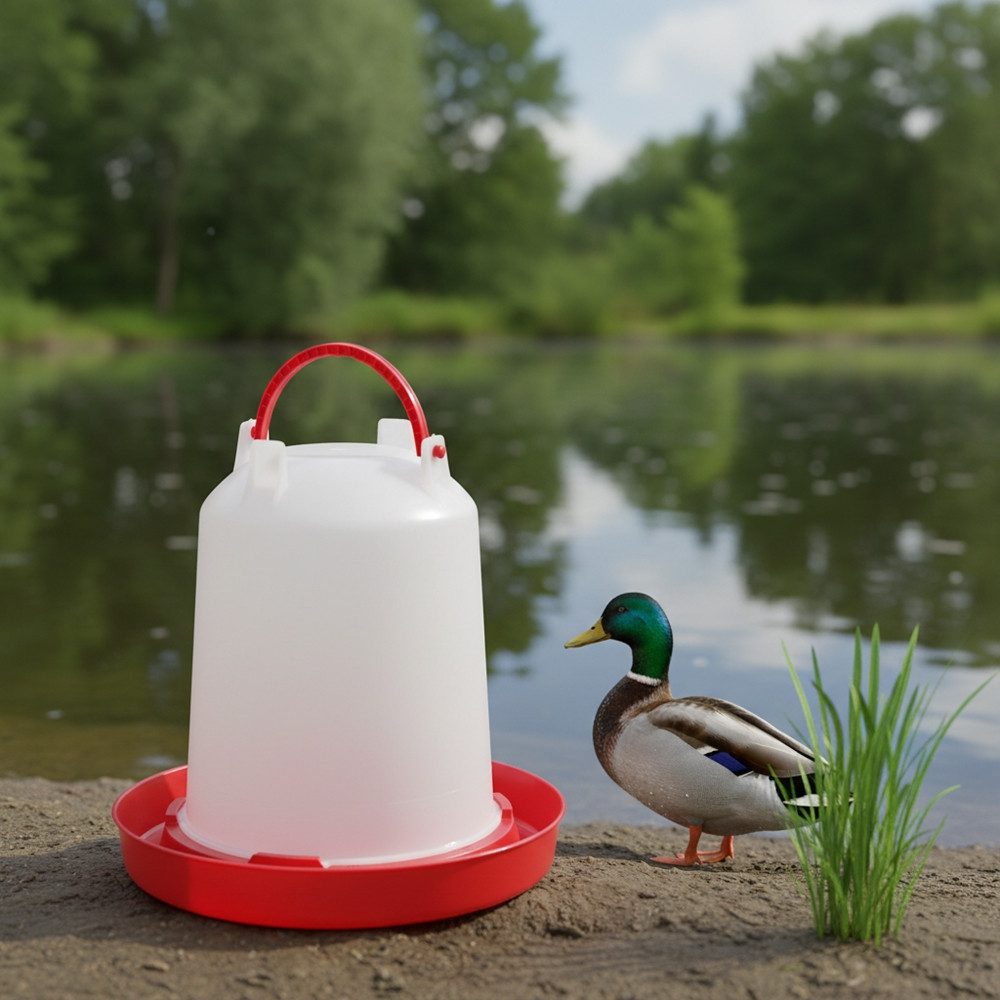 Melko Futternapf Melko Hühnertränke Geflügeltränke ver. Größen Kunststoff Stülptränke, Kunststoff, halbdurchsichtigen Kunststoff - ideale kontrolle der Füllmenge