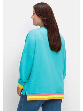 Sheego Sweatshirt Große Größen mit verlängertem Rückenteil und Seitenschlitzen