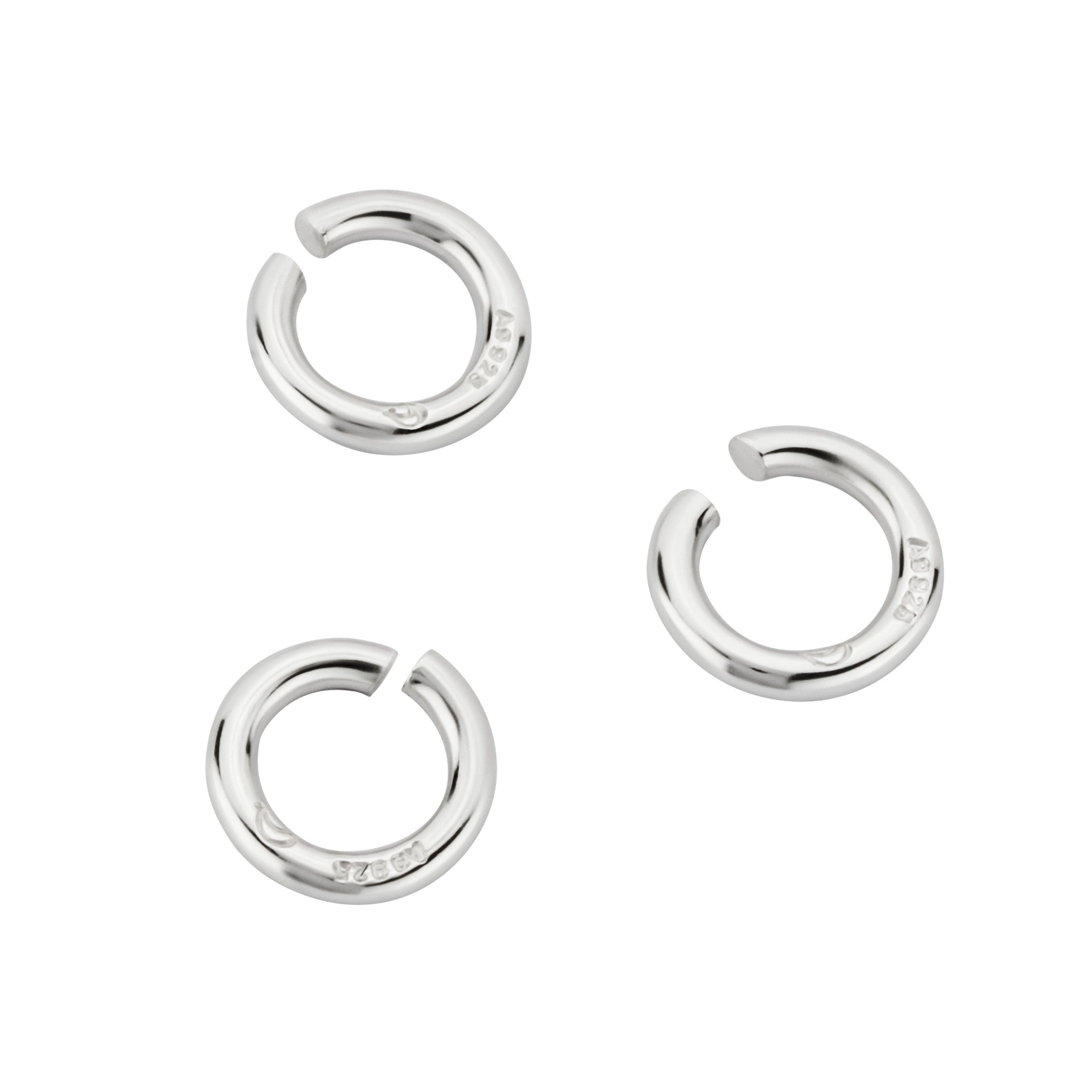NKlaus Verschlussklammer 3x Öse 925 Silber 3 Silberketten Lieferumfang: Ersat Stück Biegeringe Verbindungsringe 3,5mm