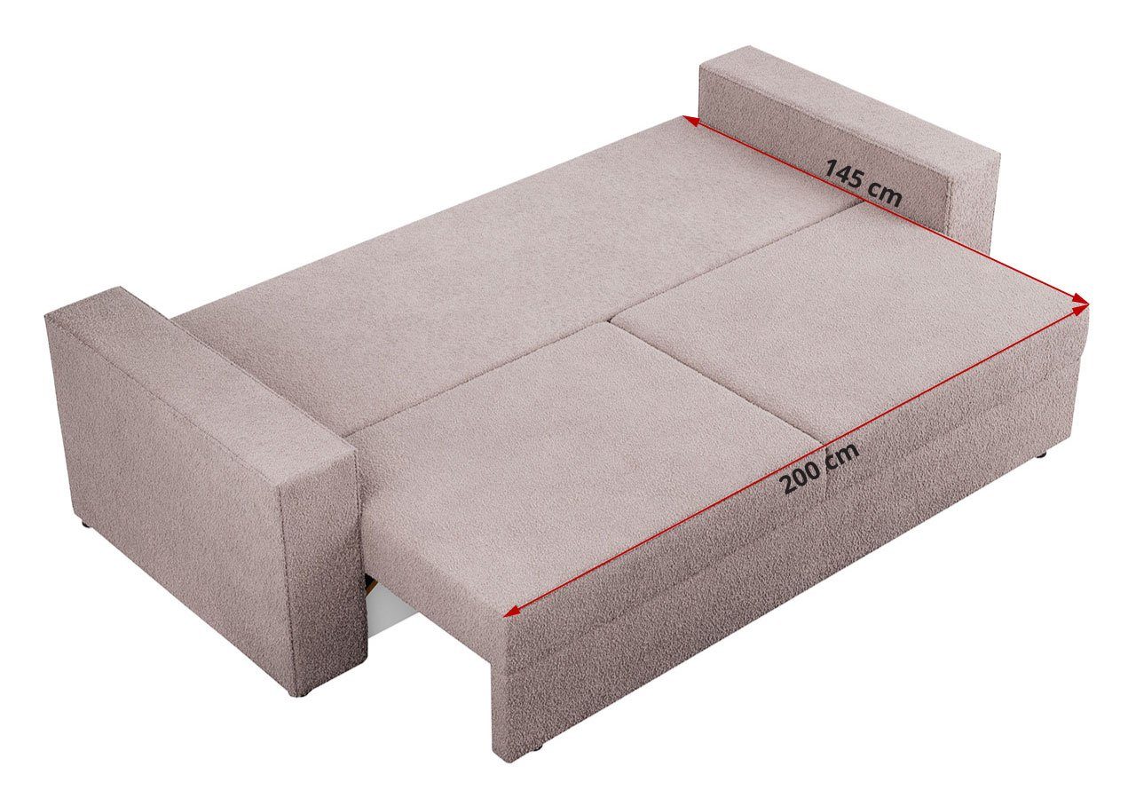 MKS MÖBEL Sofa Schlaffunktion Modern LEO, mit Bettkasten, und Stil
