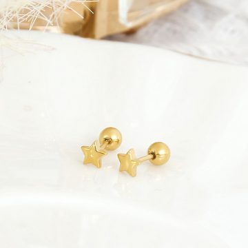 Made by Nami Ohrring-Set Stern Ohrringe Gold für Damen Wasserfester Schmuck, Minimalistisch Geschenk für Sie