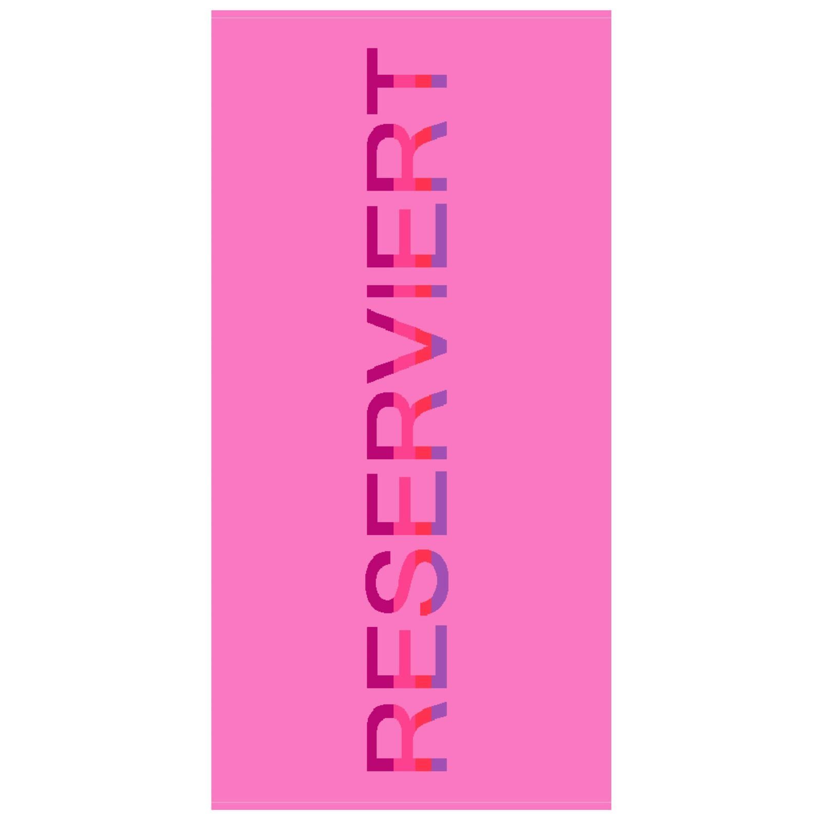 Depotex Strandtuch Reserviert Pink, Jacquard-Walkfrottee (1-St), Strandlaken, Badetuch, Handtuch