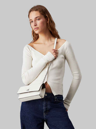 Calvin Klein Jeans Schultertasche MINIMAL MONOGRAM EW FLAP21, Handtasche Damen Schultertasche Tasche Damen