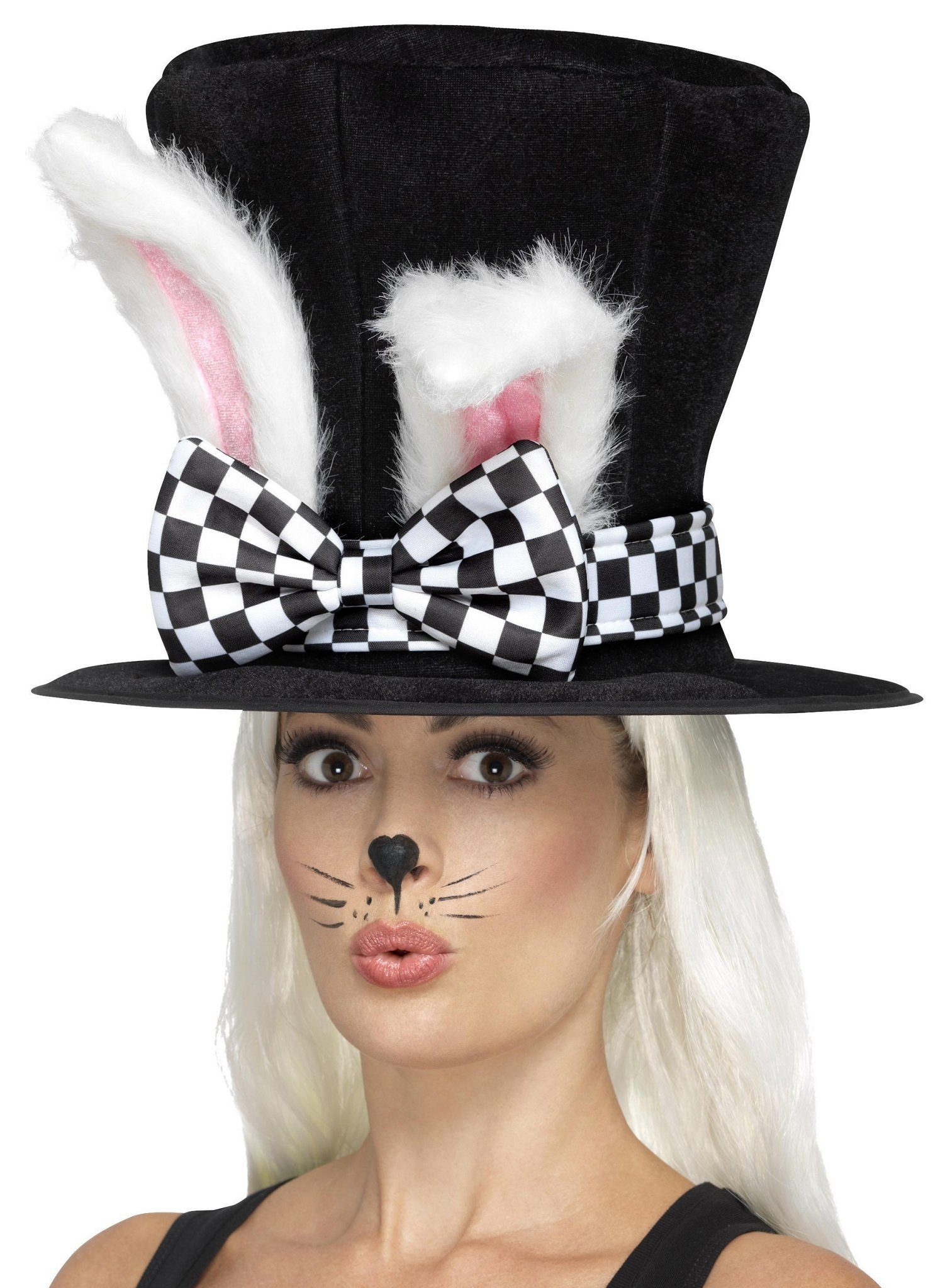 Kostüm Weißes Kaninchen Zylinder - Fasching Halloween Kos