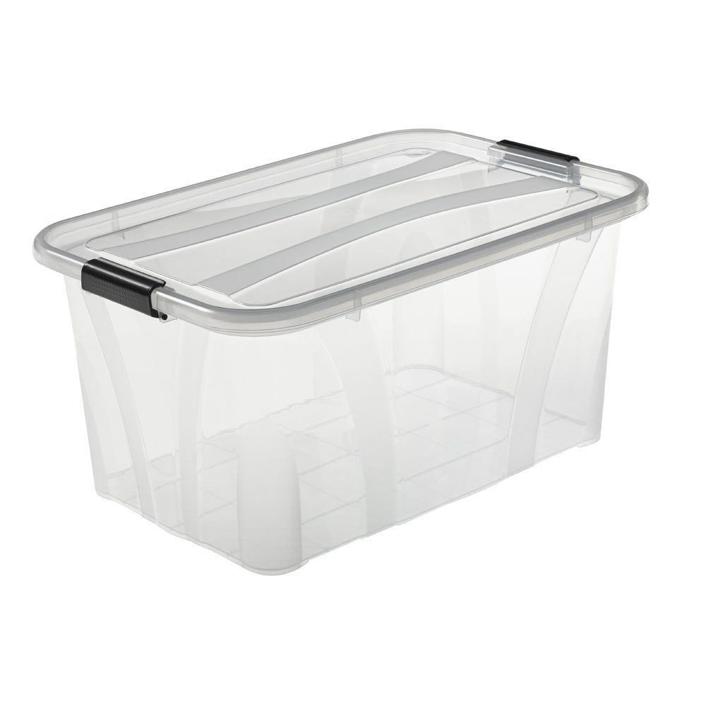 Logiplast Aufbewahrungsbox Premium Aufbewahrungsbox, 14 Liter (Spar-Set, 5 Stück), Clipverschluss zum einfachen verschließen – Bild 3 von 5