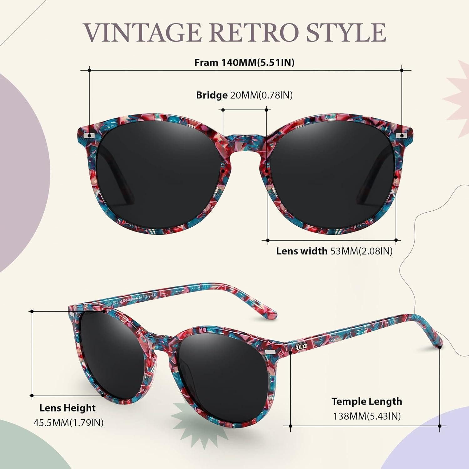 LuxusKollektion Retrosonnenbrille Sonnenbrille Damen retro polarisiert UV400 Acetatrahmen leicht