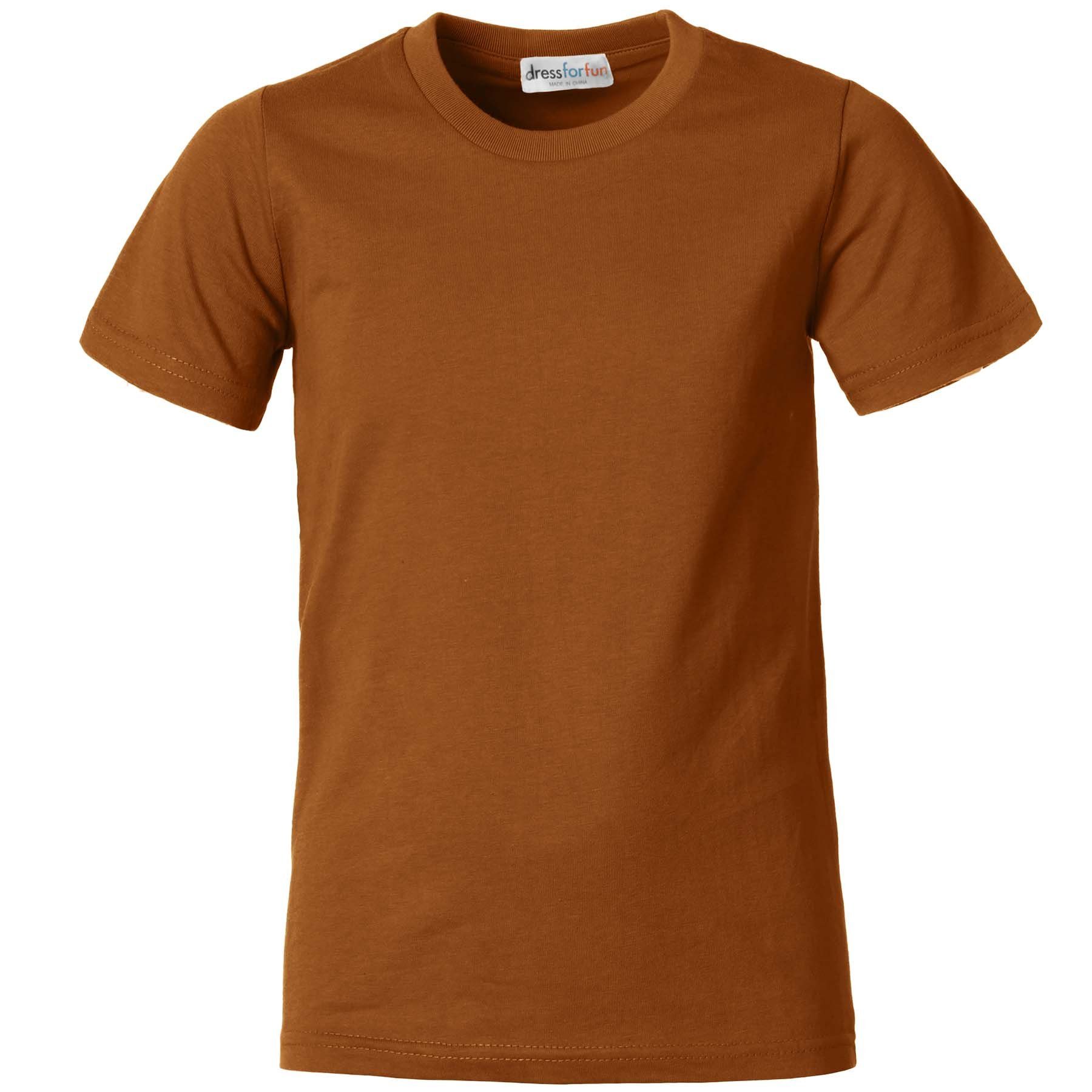 Rundhals Männer T-Shirt braun T-Shirt dressforfun
