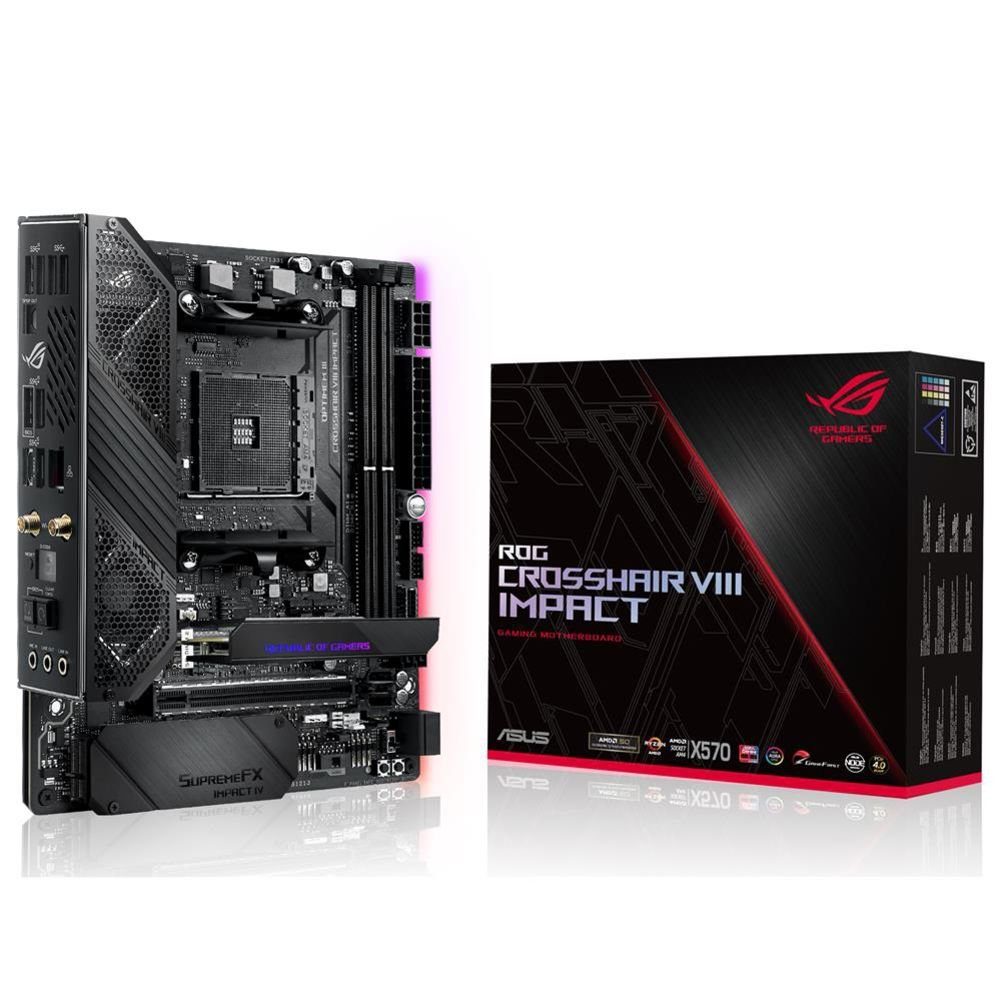Asus ROG Crosshair VIII Impact Mainboard, AMD AM4 Sockel, Mini-DTX-Formfaktor, SO-DIMM.2, Wi-Fi 6